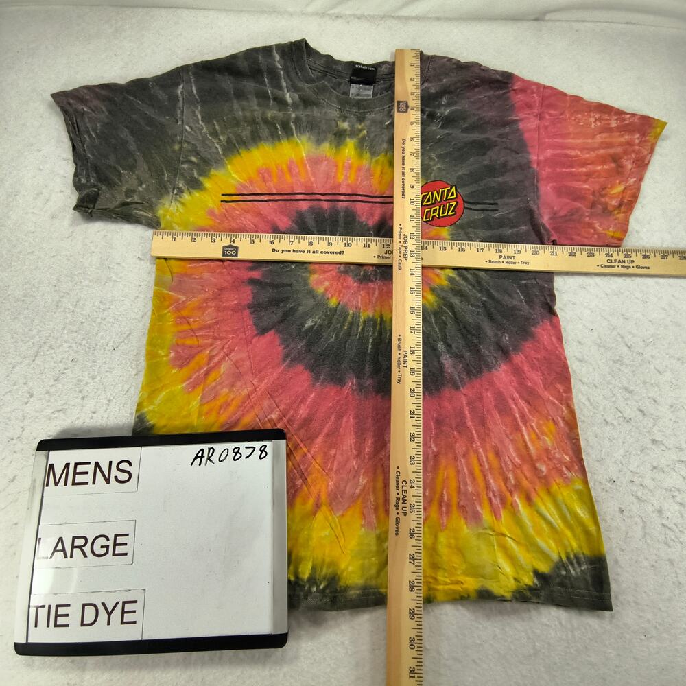 Santa Cruz Casual Crew Neck Short Sleeve Graphic Shirt Mens Size L Tie Dye - Picture 6 of 10